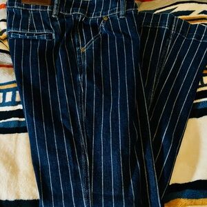 Rock & Roll Cowgirl Blue Striped Flare Jeans